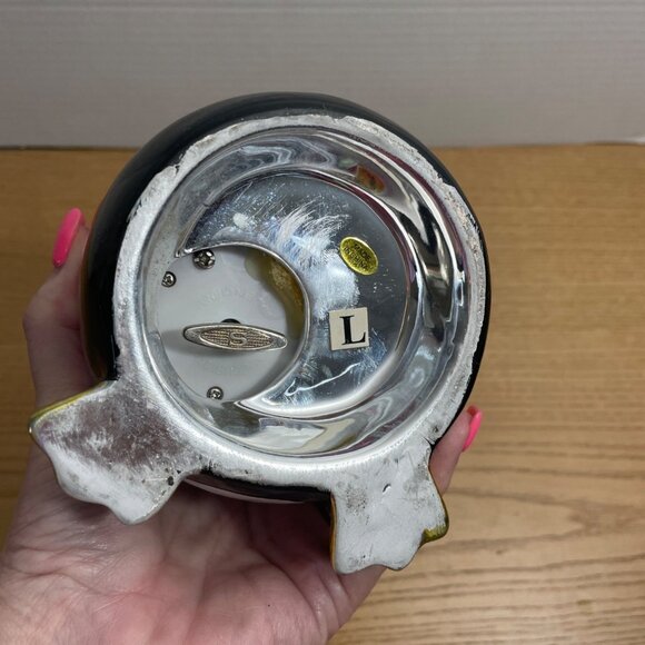 Vtg Mr Christmas Penguin Musical Trinket Box Rotating Ice Skaters Metallic VIDEO - Picture 8 of 11